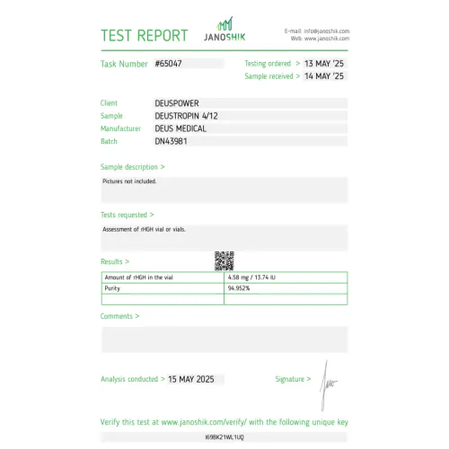 DEUSTROPIN 4/12 (120iu) (Hormone de Croissance Humaine Recombinante [Origine ADNr]) HGH