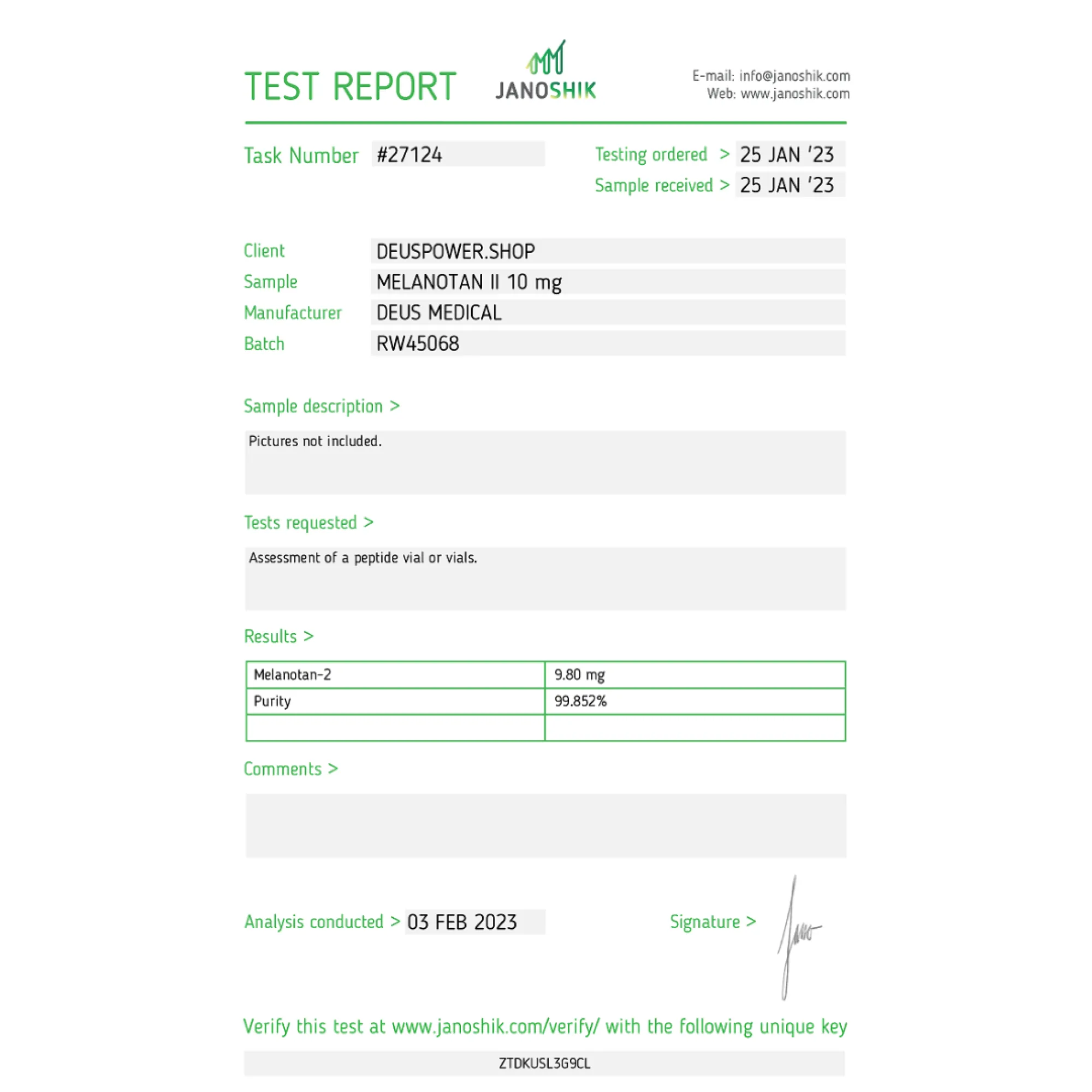MELANOTAN II (Ormone Peptidico Melanotan II), Deus Medical, Acquista Steroidi Online - www.deuspowershop.net