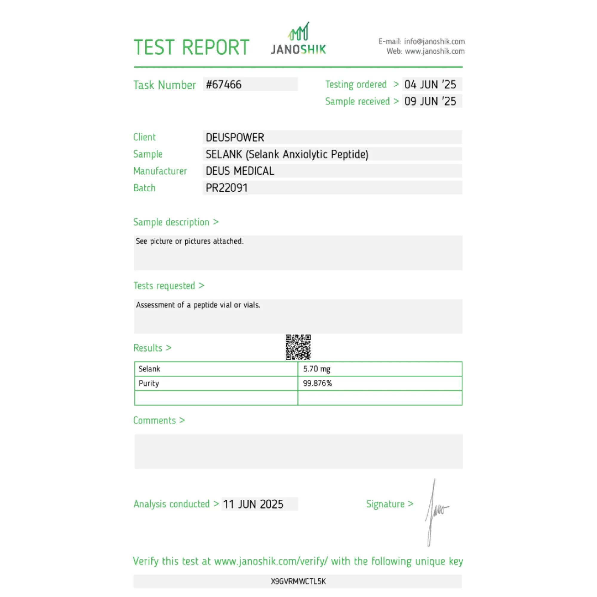 SELANK (Selank Anxiolytic Peptide), Deus Medical, Buy Steroids Online - www.deuspowershop.net