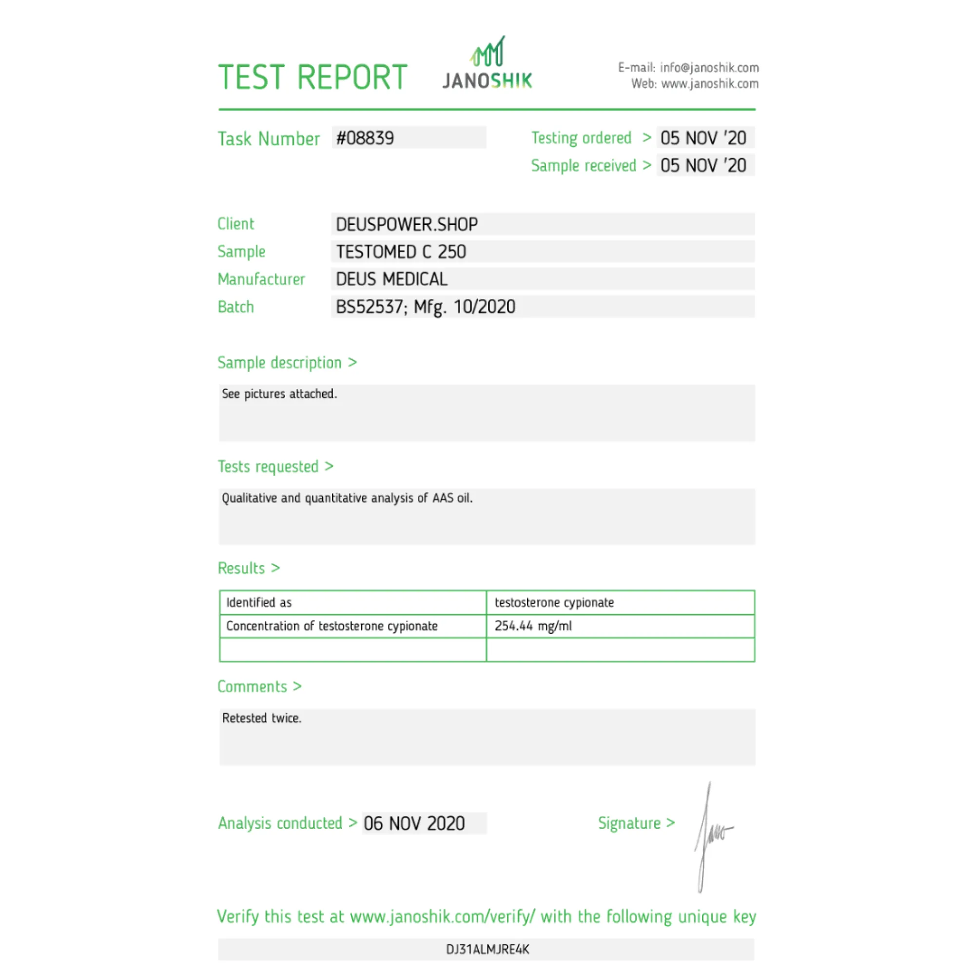 TESTOMED C 250 (Testosterone Cypionate) injectable ampoules, Deus Medical