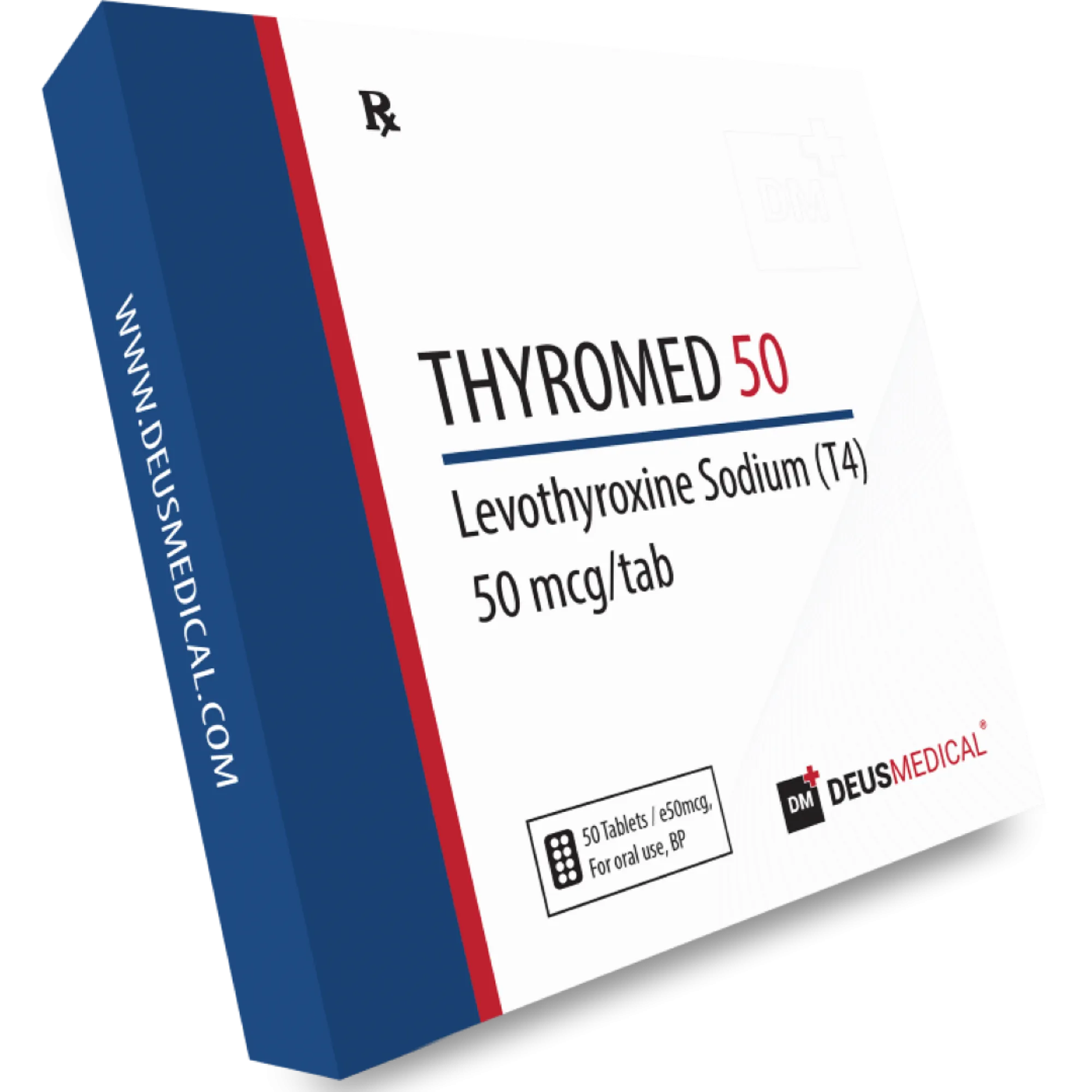 THYROMED 50 (Levothyroxine Sodium (T4)), Deus Medical, Buy Steroids Online - www.deuspowershop.net