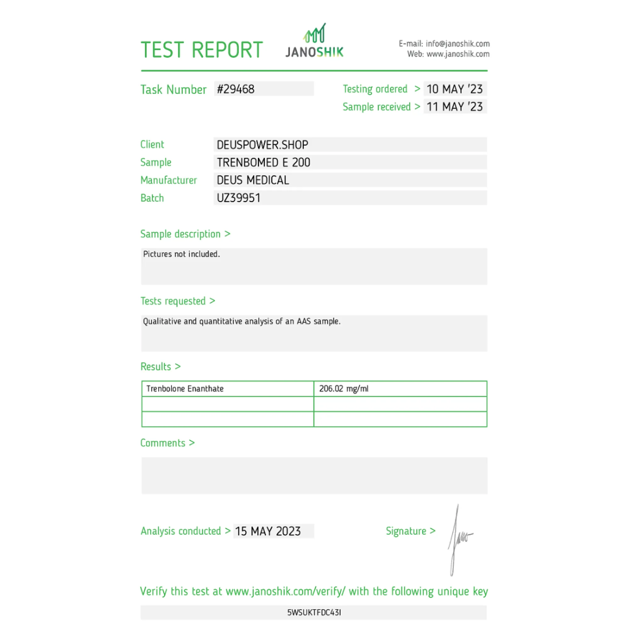 TRENBOMED E 200 (Trenbolone Enanthate) injectable ampoules, Deus Medical