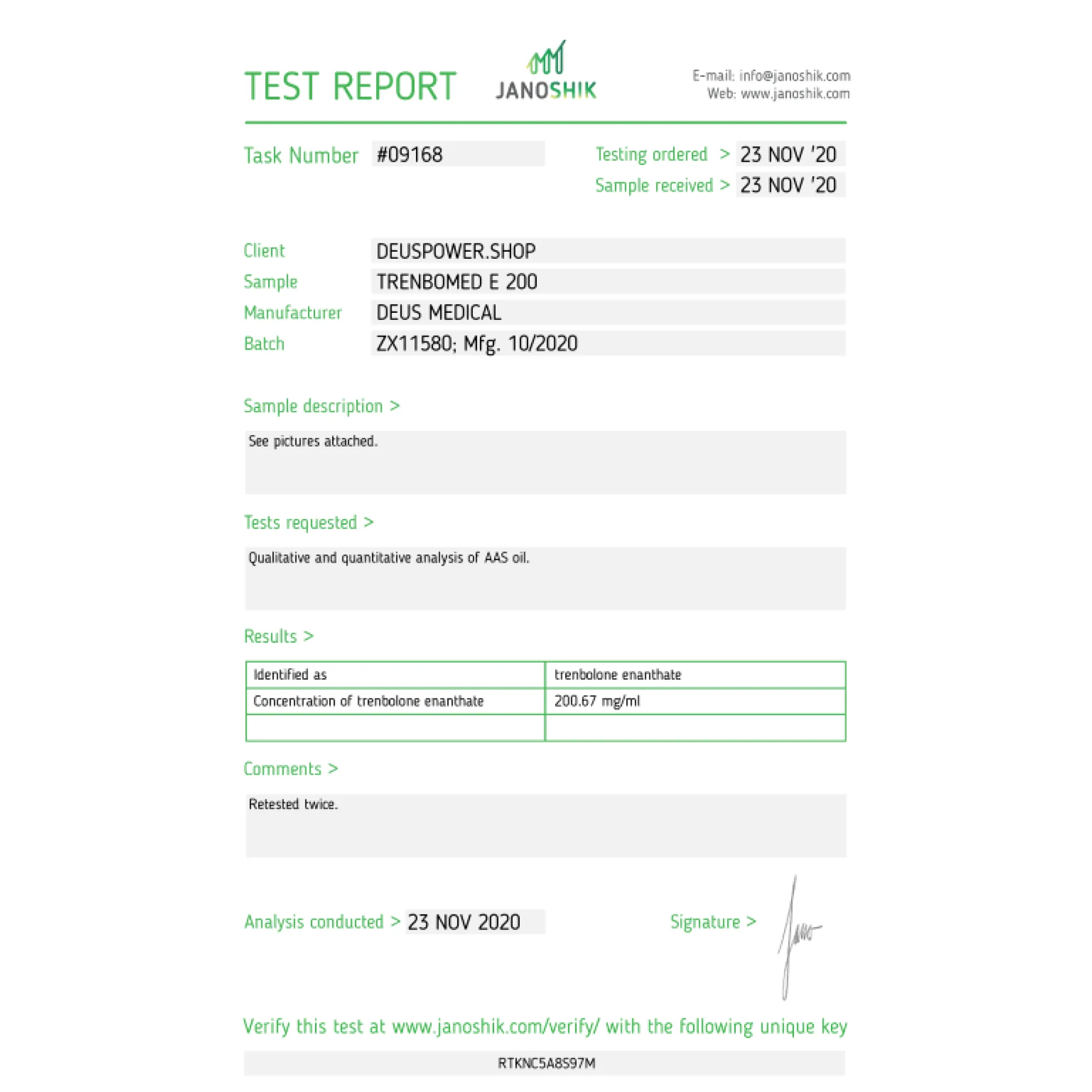 TRENBOMED E 200 (Trenbolone Enanthate) injectable ampoules, Deus Medical