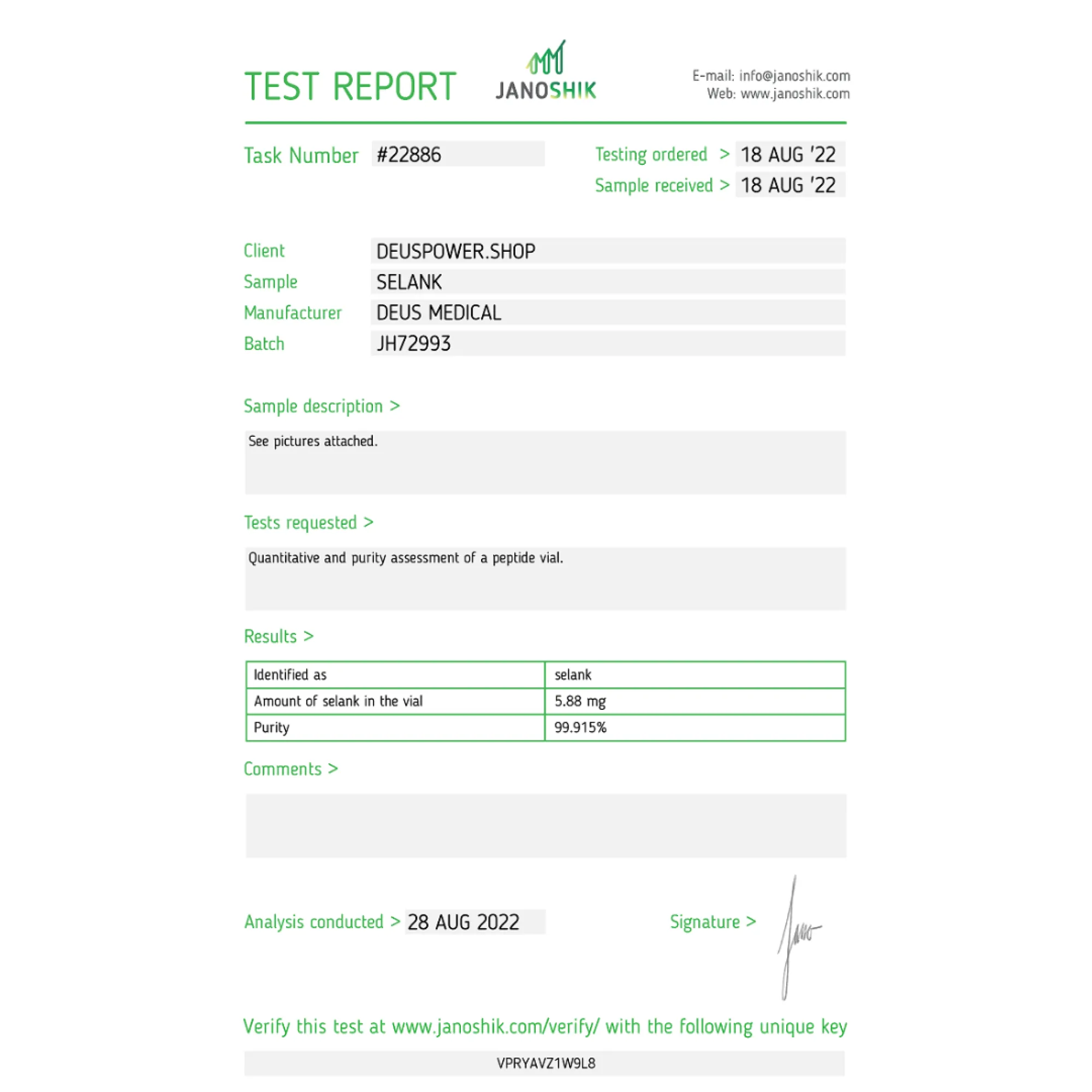 SELANK (Selank Anxiolytic Peptide), Deus Medical, Buy Steroids Online - www.deuspowershop.net