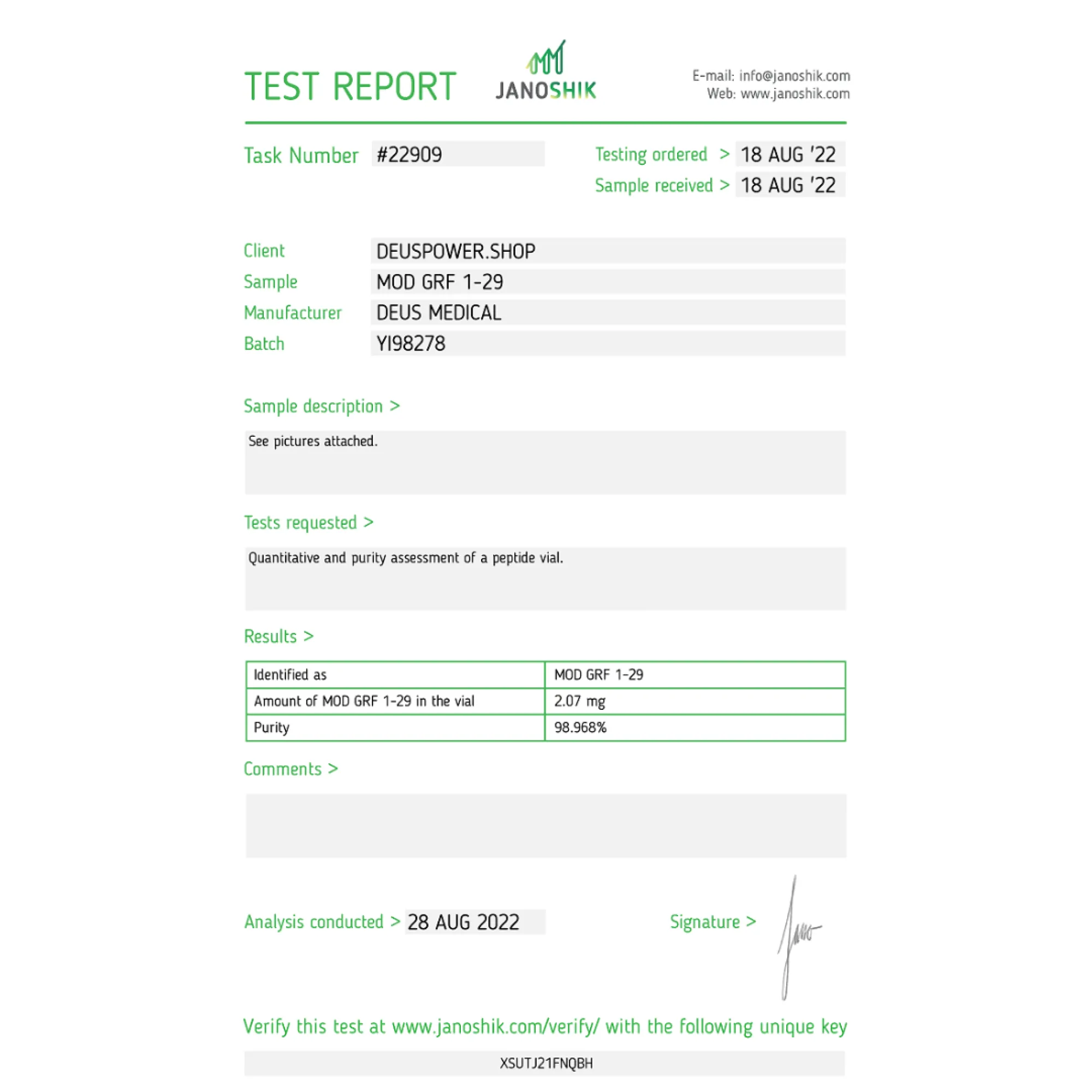 MOD GRF 1-29 (Hormone Peptidique à 29 Acides Aminés Tétrasubstituée), Deus Medical, Acheter des stéroïdes en ligne - www.deuspowershop.net