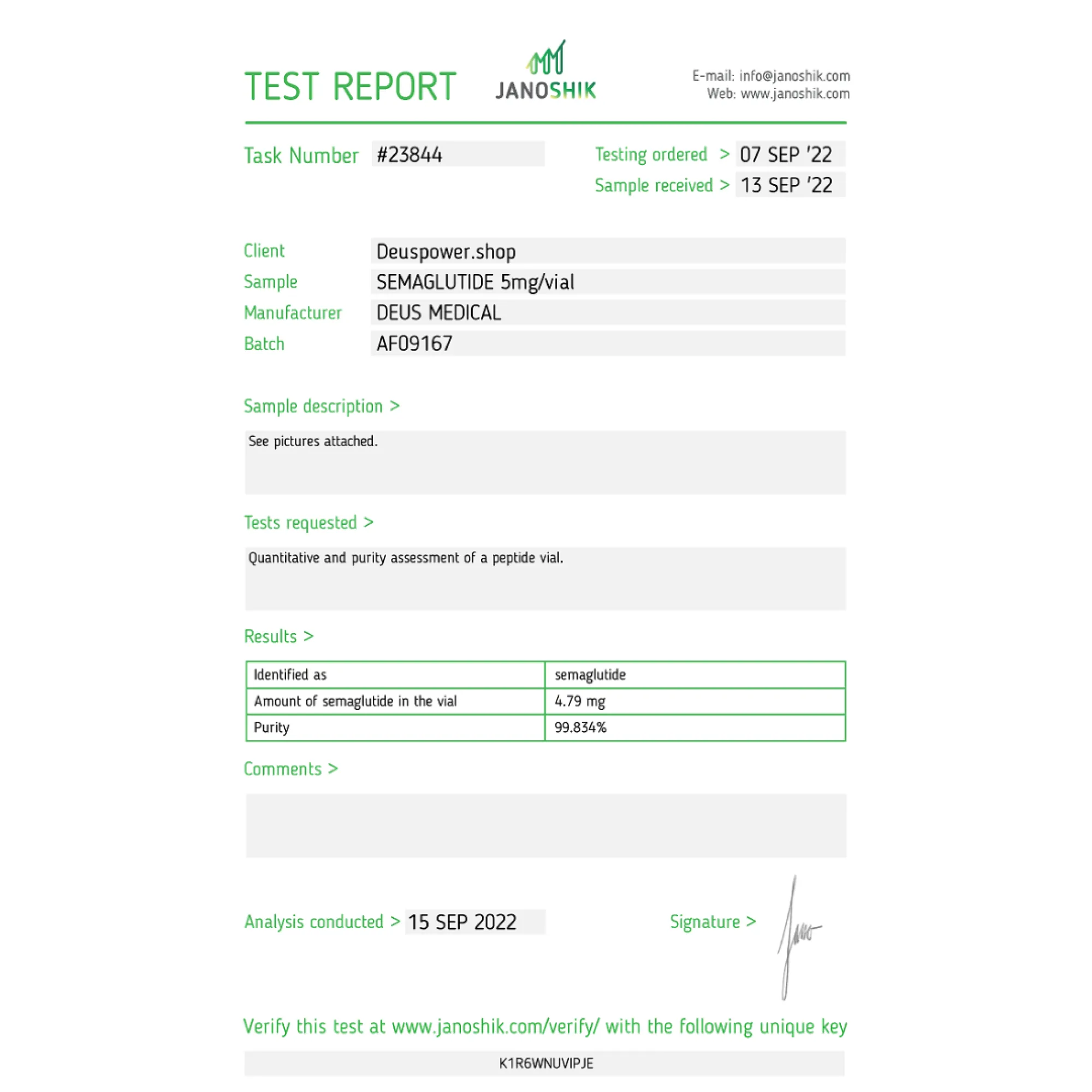 SEMAGLUTIDE (Glucagon-Like Peptide-1 (GLP-1)), Deus Medical, Buy Steroids Online - www.deuspowershop.net