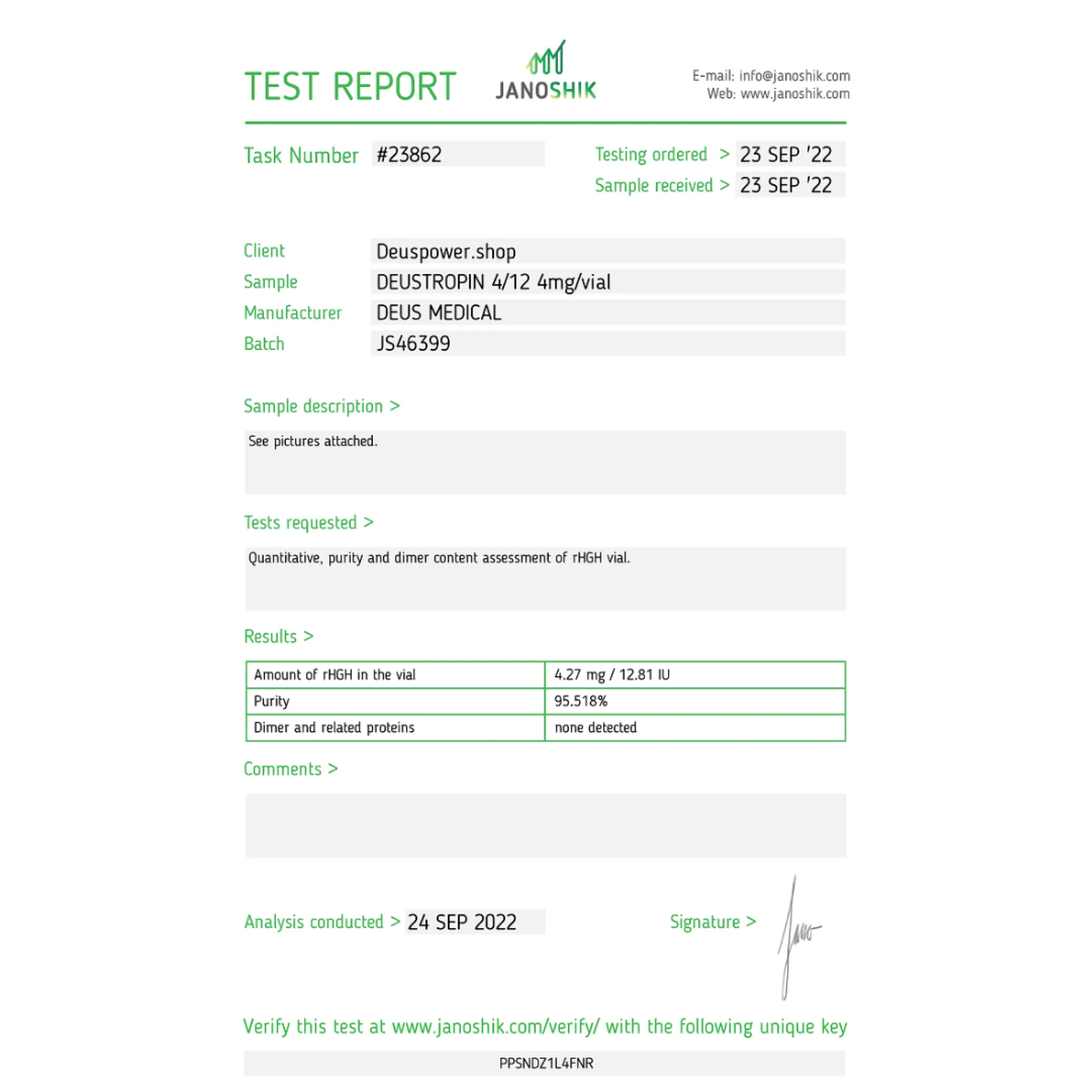 Deustropin 4/12 (Somatropin) recombinant human growth hormone vials, Deus Medical