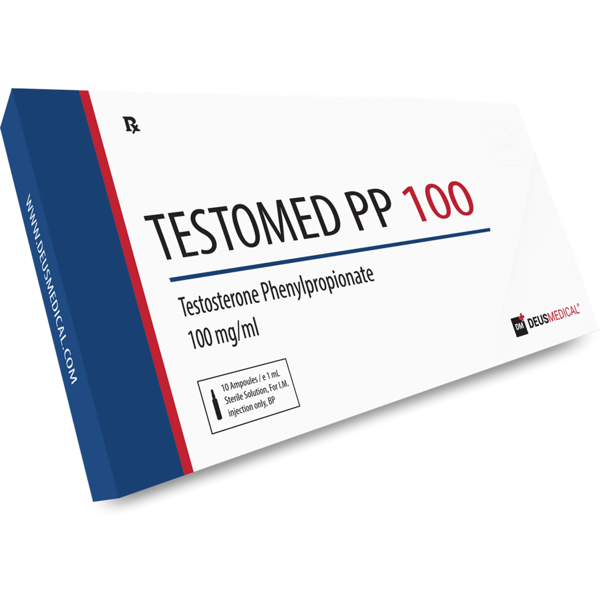 TESTOMED PP 100 (Testosterone Phenylpropionate) injectable ampoules, Deus Medical